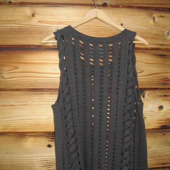 All Saints Brown Open Knit Top Tunic - Picture 6 of 8